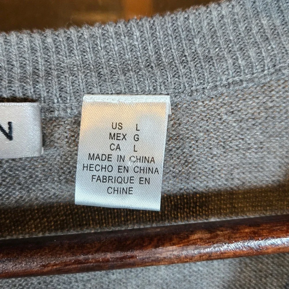 CHERESKIN Mens Argyle V Neck‎ Sleeveless Sweater Vest Gray Blue L